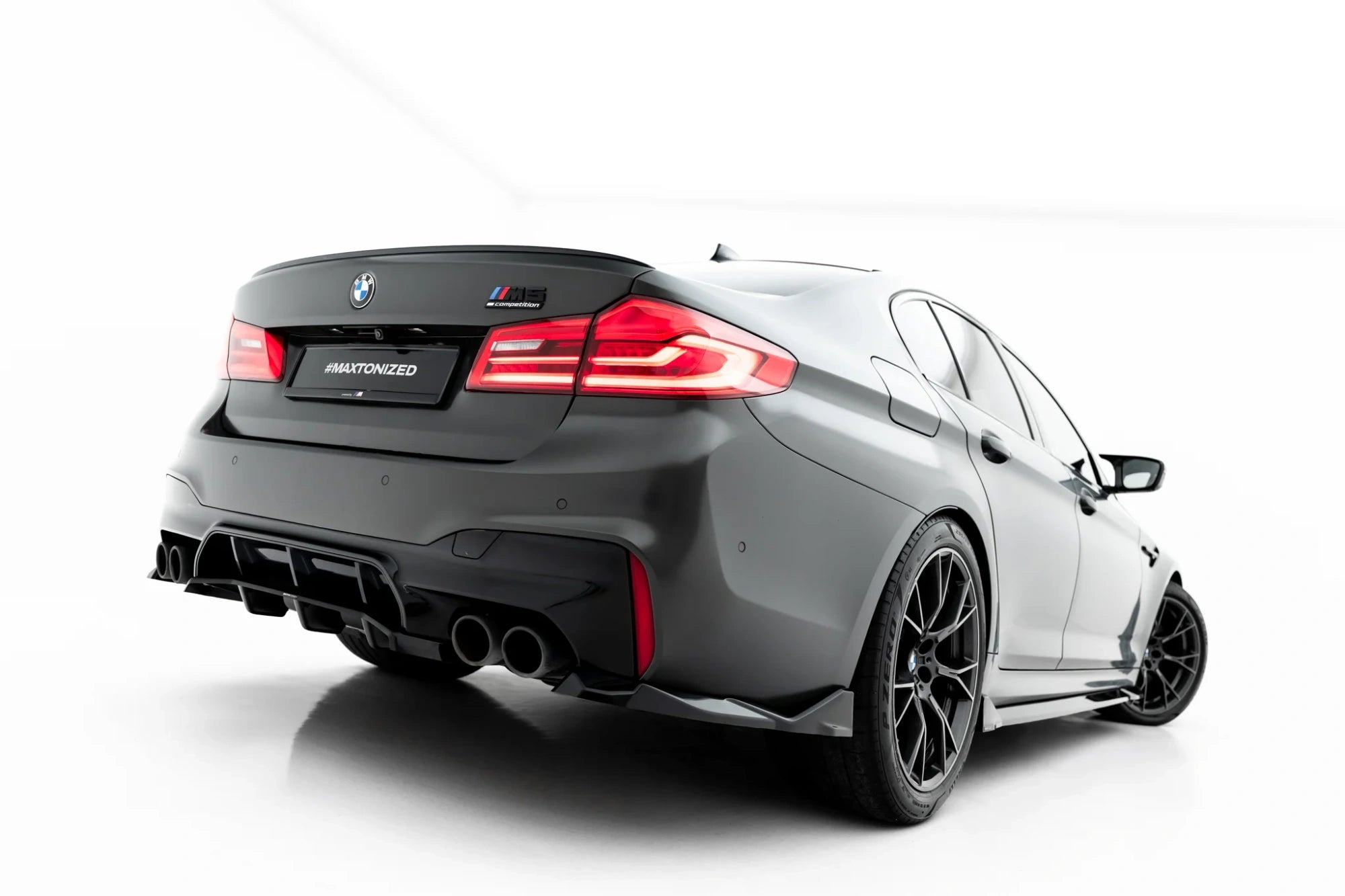rear splitter (with vertical bars) suitable for bmw m5 f90 / f90 facelift rear splitter (with vertical bars) suitable for bmw m5 f90 / f90 facelift