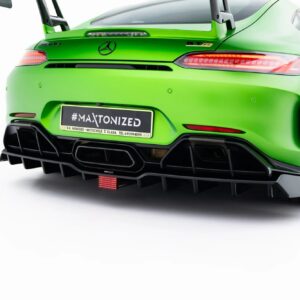 rear splitter (with vertical bars) + led suitable for mercedes amg gt r c190 facelift